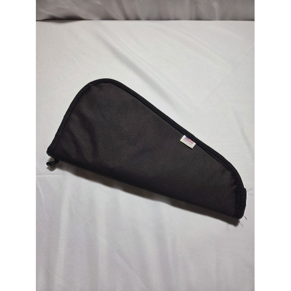 Unbranded Black Padded Pistol Rug Soft Handgun Case Made in USA Zippered Pouch